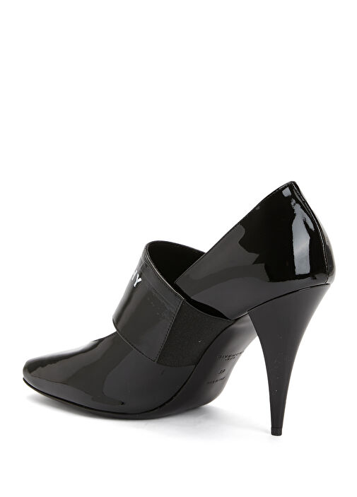 Siyah Deri Topuklu Ayakkabı - Görsel 4