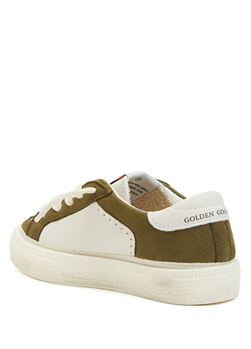 May Beyaz Yeşil Unisex Çocuk Deri Sneaker - Görsel 4