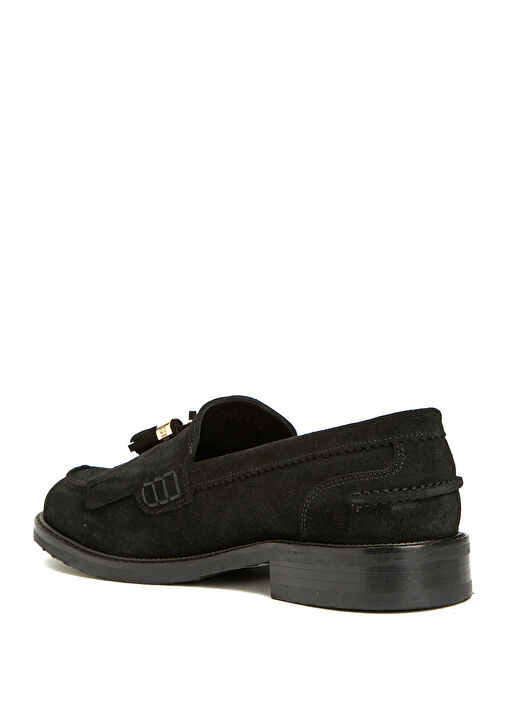 Siyah Kadın Süet Loafer - Görsel 10