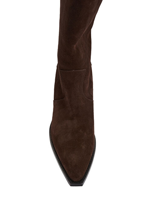 Tania Koyu Kahverengi Kadın Deri Çizme - Görsel 5