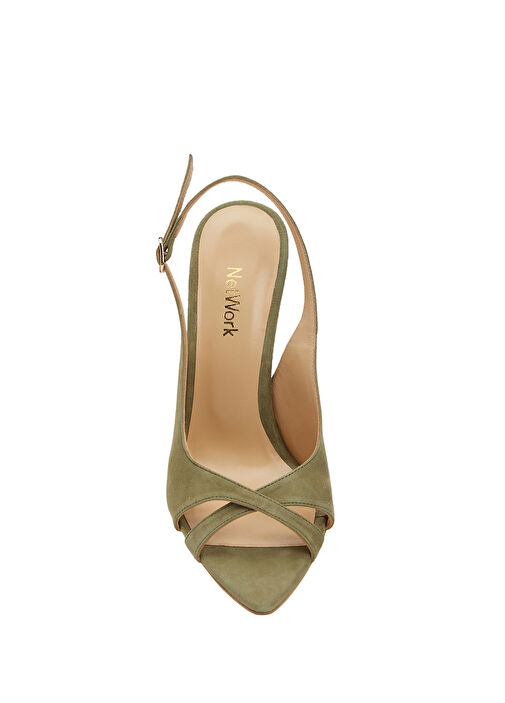 Yeşil Kadın Deri Sandalet - Görsel 5