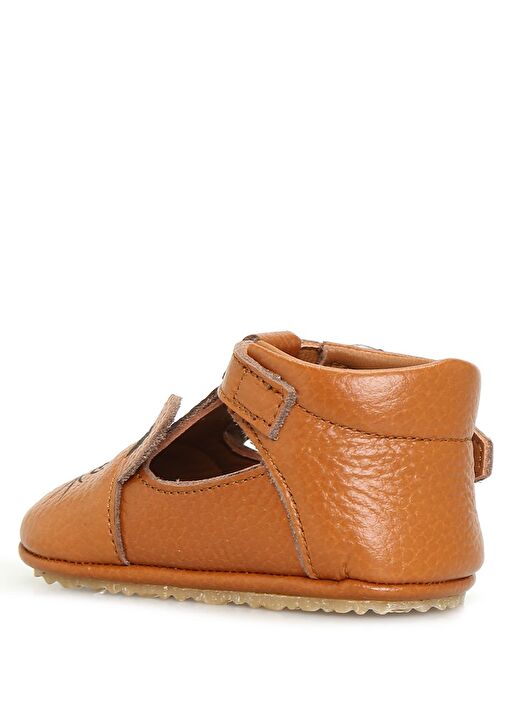 Taba Desenli El Yapımı Unisex Bebek Deri Ayakkabı - Görsel 3