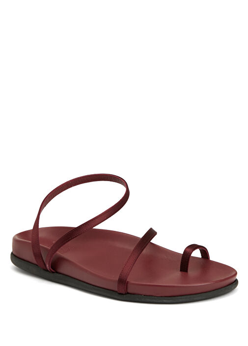 Eleftheria Footbed Bordo Kadın Deri Sandalet - Görsel 3
