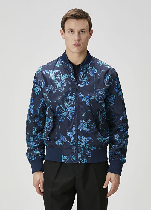 Versace Jeans Couture - Petrol Barok Desenli Çift Taraflı Bomber
