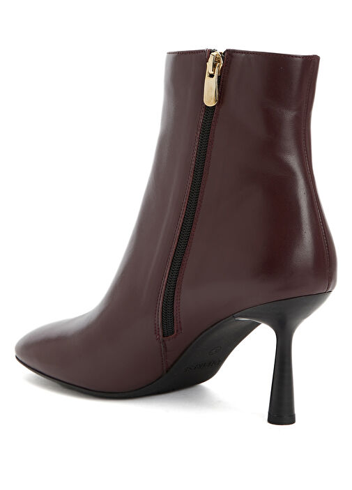 Bordo Kadın Deri Bot - Görsel 4