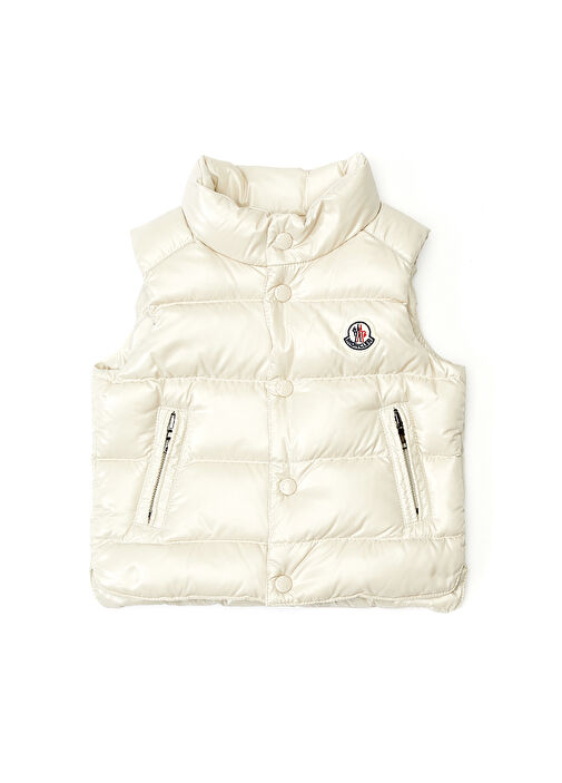 Unisex Kids Puff Vest With Cream Logo Detail