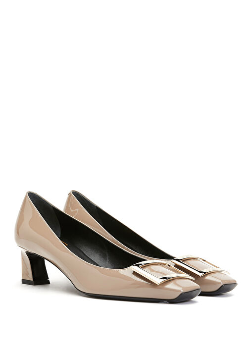 Trompette Gri Deri Topuklu Ayakkabı - Görsel 3