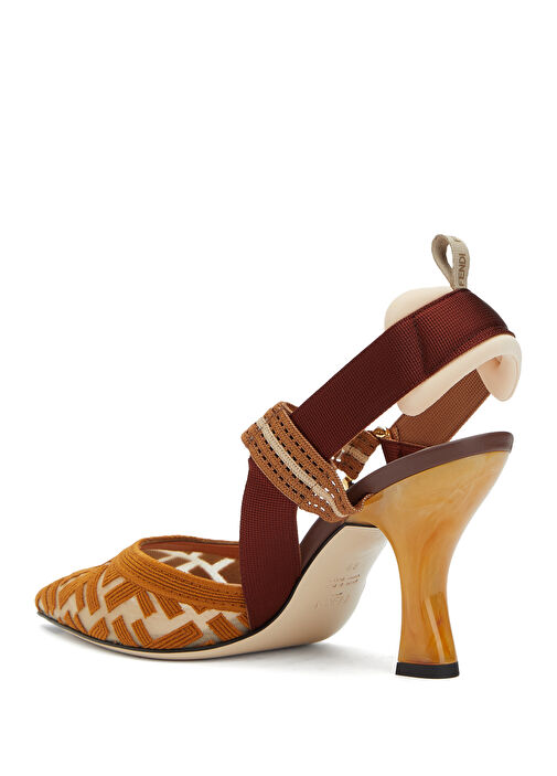 Colibrì Sarı Logo Desenli Kadın Topuklu Ayakkabı - Görsel 4