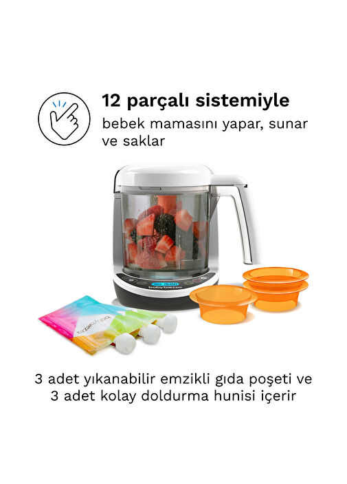 Baby Brezza - Food Maker Deluxe Buharlı Pişirici Blender - SİYAH-BEYAZ