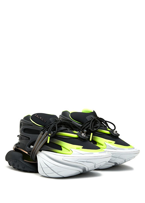 Siyah Sarı Geometrik Tabanlı Erkek Sneaker - Görsel 3