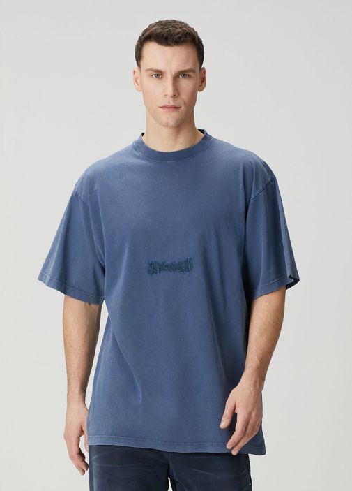 Balenciaga Mavi Erkek Mavi Logo Nakışlı T-shirt 1887285 | Beymen