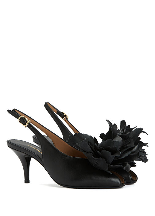 Gema Siyah Deri Topuklu Ayakkabı - Görsel 3