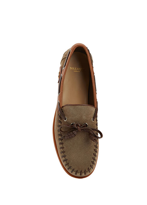 Palm Avenue Koyu Haki Kadın Süet Loafer - Görsel 5