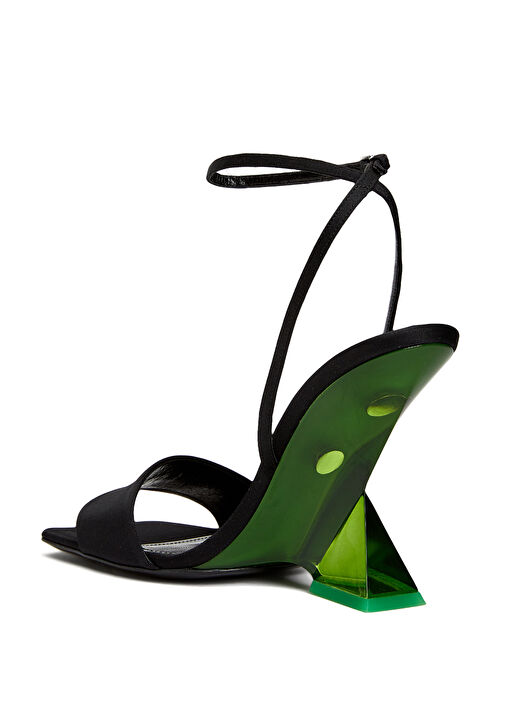 Siyah Yeşil Kadın Sandalet - Görsel 4