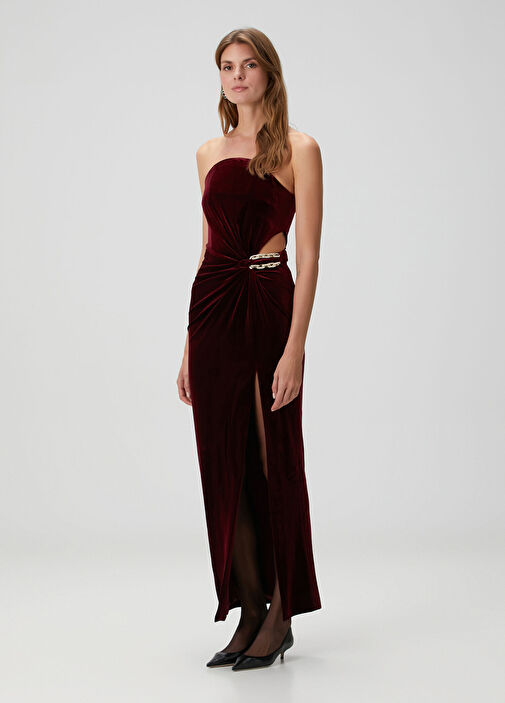 Self Portrait - Burgundy Maxi Velvet Evening Dress Self Portrait - Burgundy Maxi Velvet Evening Dress