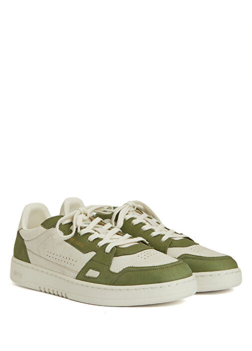 Haki Beyaz Erkek Deri Sneaker - Görsel 3
