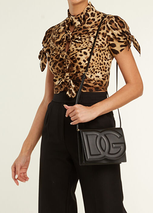 MimiページDOLCE&GABBANA 38サイズ Dolce&Gabbana - Dg Logo Siyah Kadın Deri Çapraz Çanta - Siyah