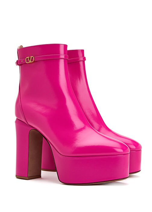 Pembe Kadın Deri Bot - Görsel 3