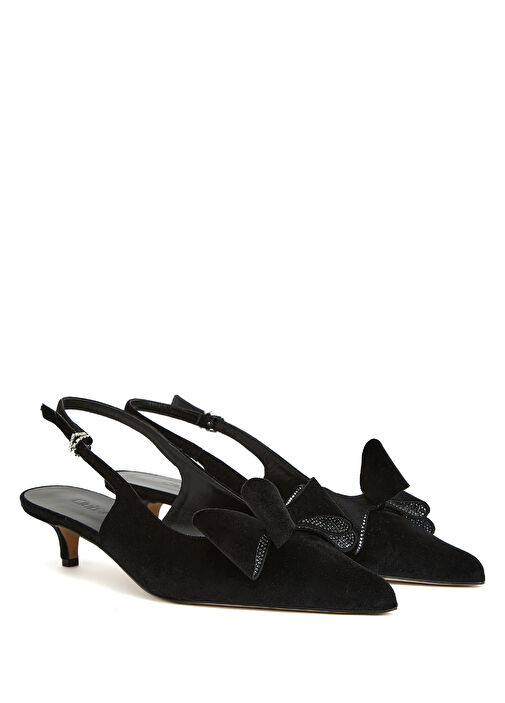 Siyah Fiyonk Detaylı Topuklu Ayakkabı - Görsel 3