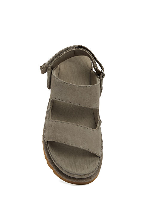 GoldenStar Antrasit Kadın Süet Sandalet - Görsel 10