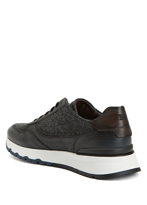 Antrasit Erkek Deri Sneaker - Görsel 4