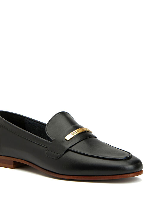 Siyah Kadın Deri Loafer - Görsel 13