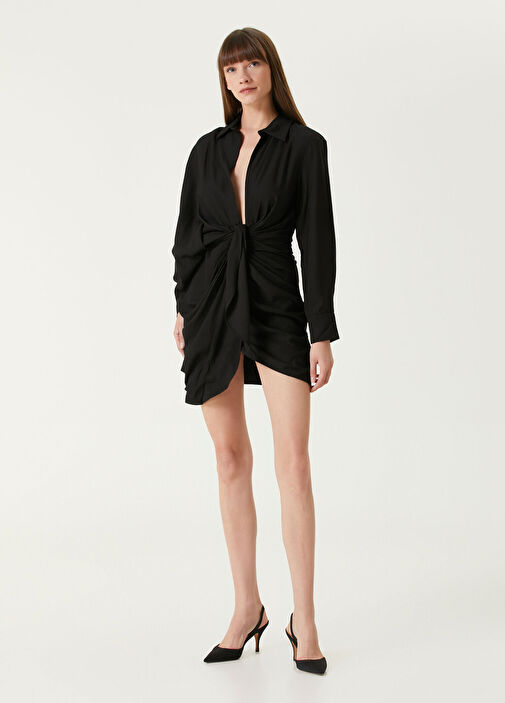 princess polly baby blue dress Jacquemus The Spiaggia Dress in Black main image 0