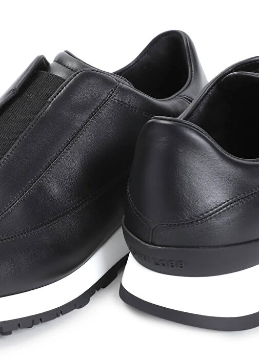 Siyah Erkek Deri Sneaker - Görsel 5