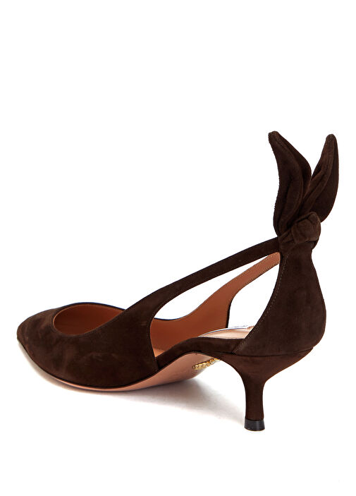 Koyu Kahverengi Süet Stiletto - Görsel 4