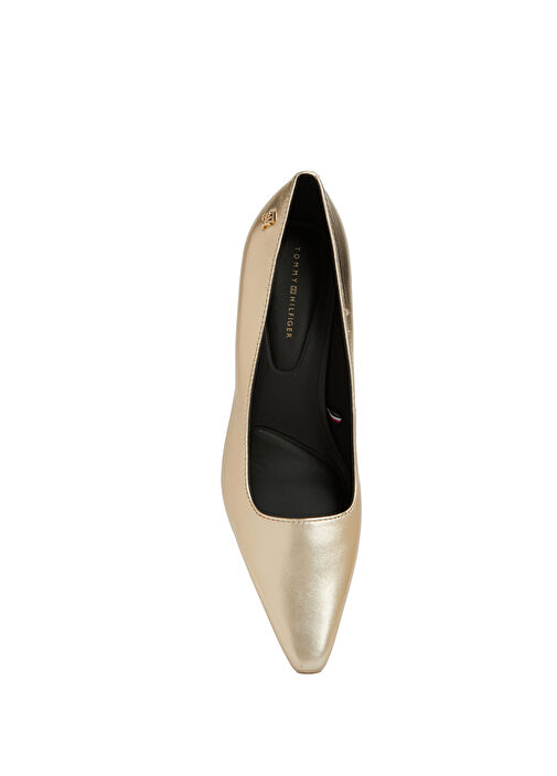 Gold Deri Topuklu Ayakkabı - Görsel 5