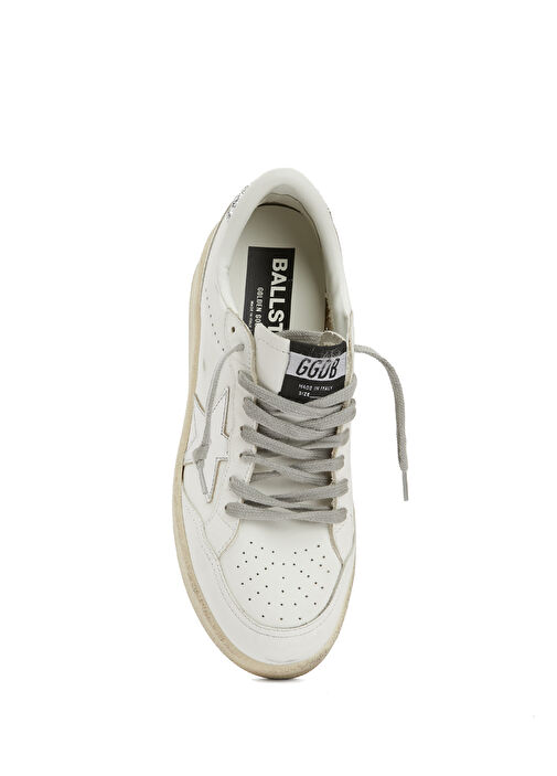 Ball Star Beyaz Silver Kadın Deri Sneaker - Görsel 5