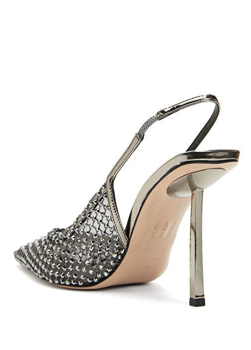 Siyah Mikro Troklu Topuklu Ayakkabı - Görsel 4