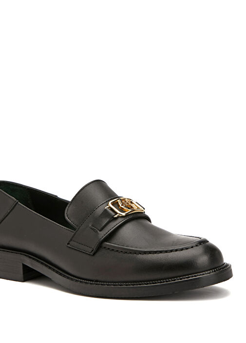 Siyah Kadın Deri Loafer - Görsel 7