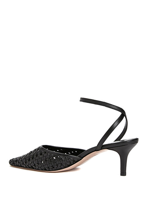 Siyah Deri Topuklu Ayakkabı - Görsel 4