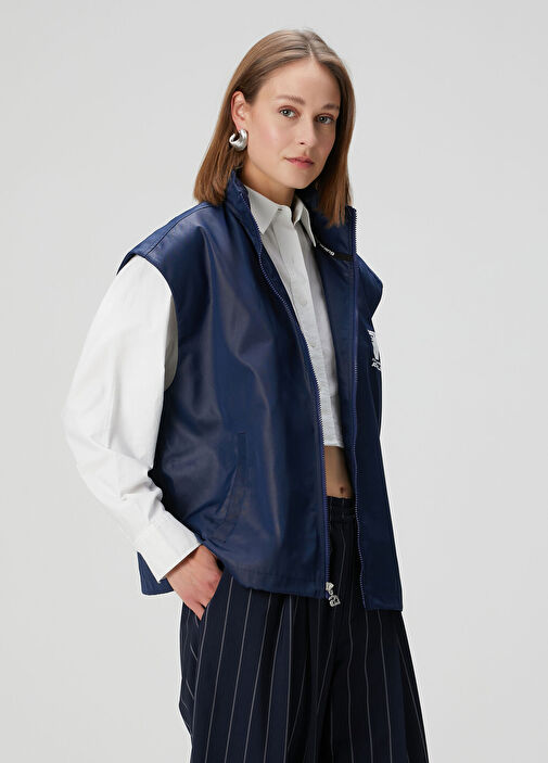 Alexander Wang - Navy Blue Logo Printed Vest