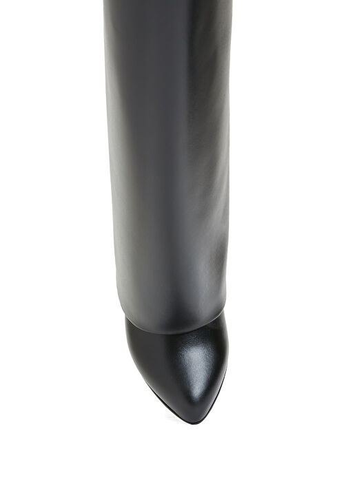 Shark Lock Siyah Kadın Deri Çizme - Görsel 5