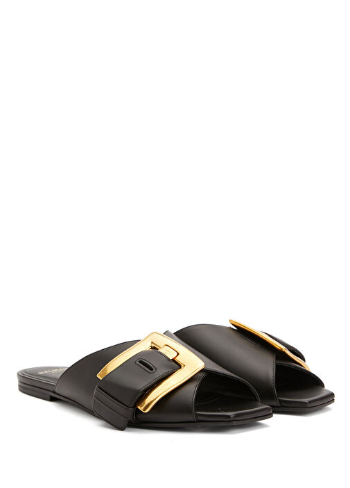 Anthem Siyah Kadın Deri Terlik - Görsel 3