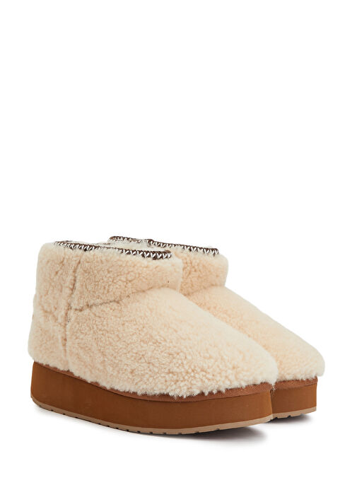 Stinger Micro Flatform Teddy Kadın Deri Bot - Görsel 3