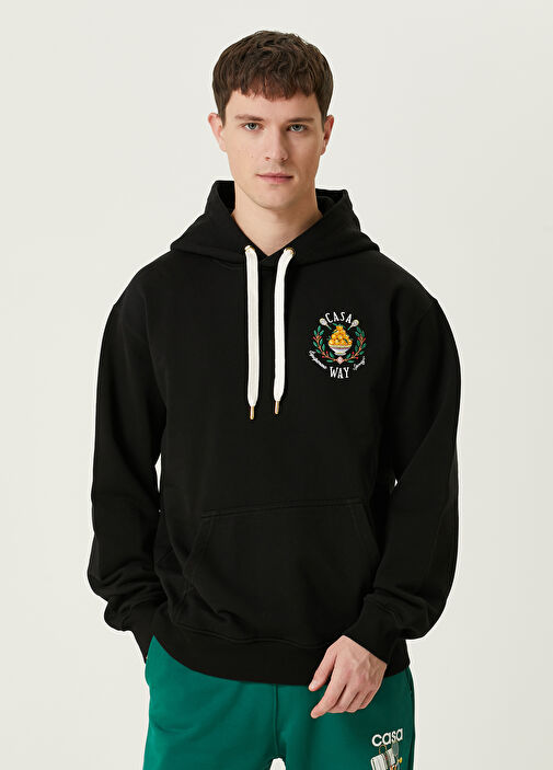 Casablanca - Black Hooded Organic Cotton Sweatshirt