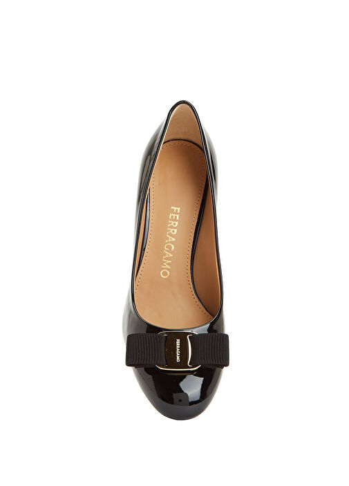 Siyah Deri Topuklu Ayakkabı - Görsel 5