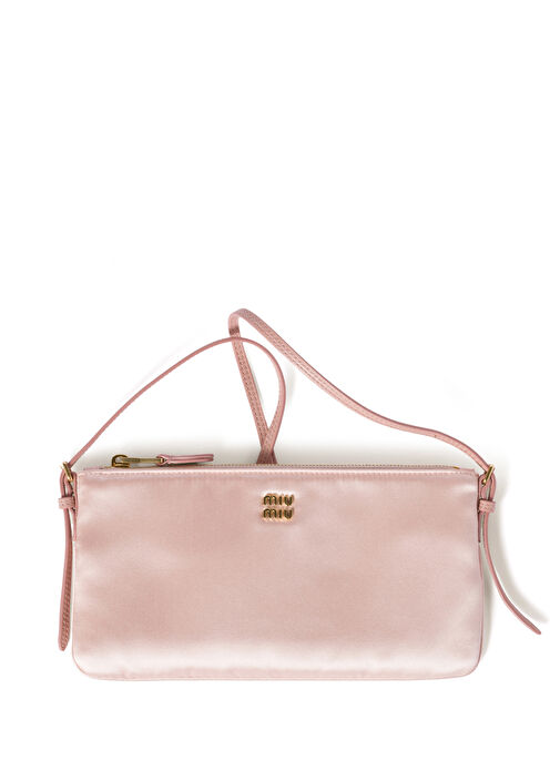 関税・送料込 MIU MIU Decorated satin hand バッグ ☆Miu Miu☆ダッチェス サテン クラッチバッグ (MiuMiu/バッグ