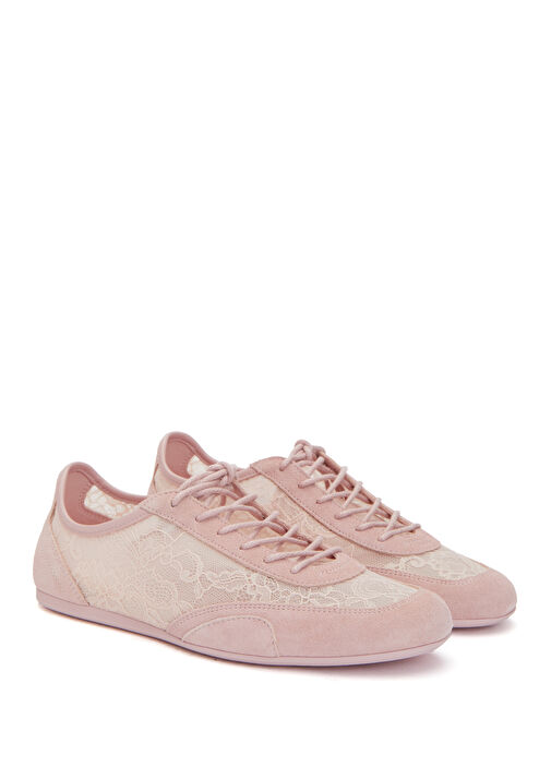 Sunny Pembe Kadın Süet Sneaker - Görsel 3