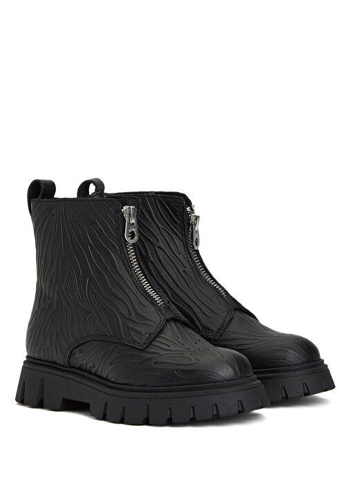 Siyah Kız Çocuk Deri Bot - Görsel 3