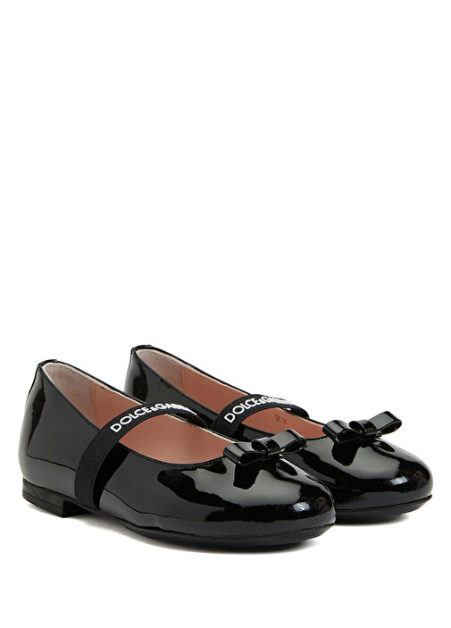 Siyah Kız Çocuk Deri Babet - Görsel 3