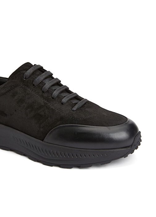 Siyah Erkek Deri Sneaker - Görsel 7
