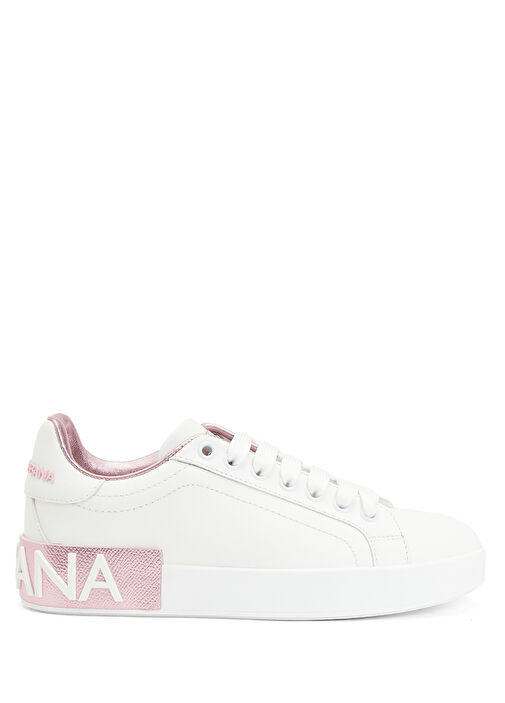 Portofino Pembe Beyaz Kadın Deri Sneaker - Görsel 2