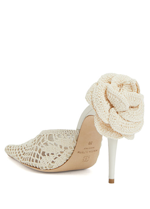 Krem Tığ İşi Kadın Terlik - Görsel 4