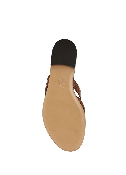 Kahverengi Kadın Deri Terlik - Görsel 6