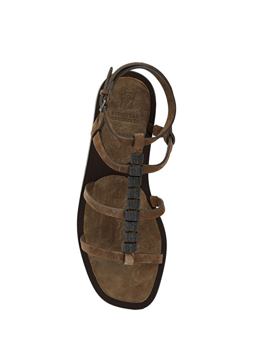 Brunello Cucinelli Kahverengi Brunello Cucinelli Süet Kadın Sandalet