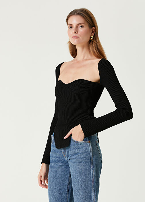 Buy khaite maddy Top Sale KHAITE Maddy Ribbed Sweetheart Neckline